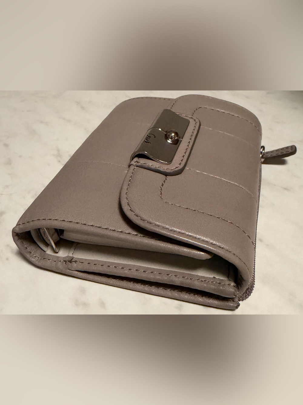 COACH Wallet With Removable Planner / Agenda Leather Gray